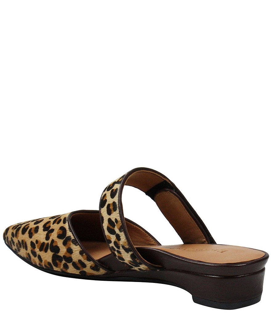 L'Amour Des Pieds Baruk Leopard Print Calf Hair Wedge Mules