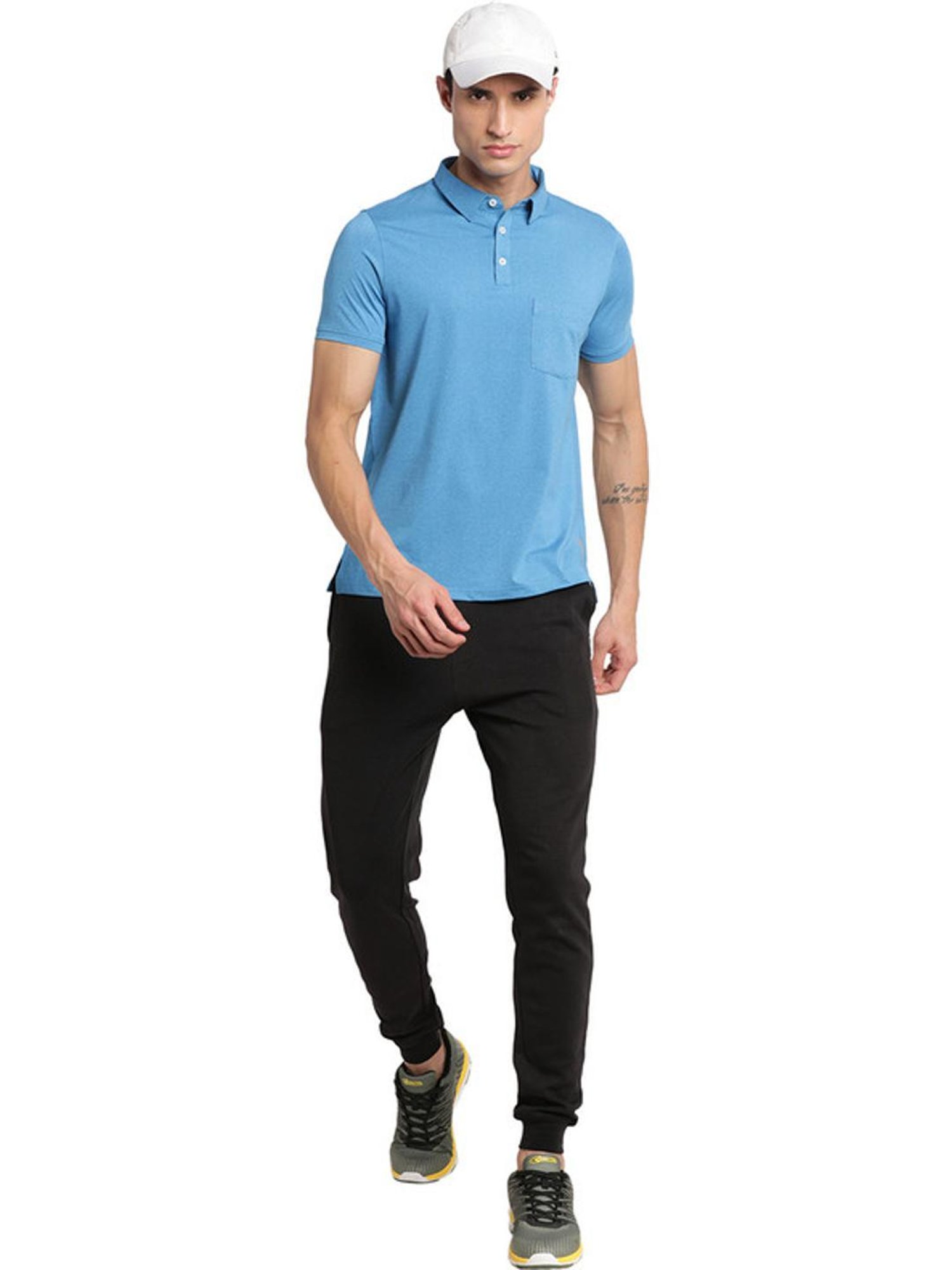 Turtle Blue Slim Fit Polo T-Shirts