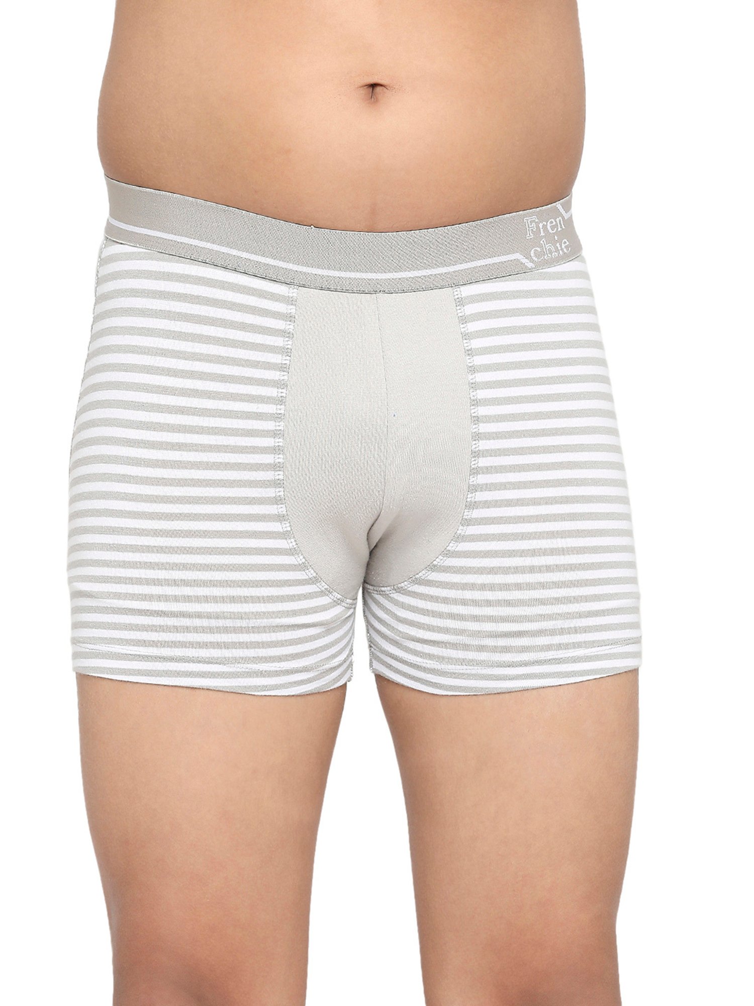 Frenchie Kids Blue & Grey Striped Trunks (Pack Of 2)