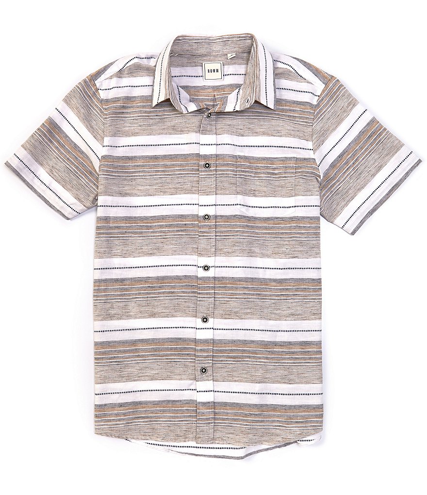 Rowm Short Sleeve Stripe Sportshirt