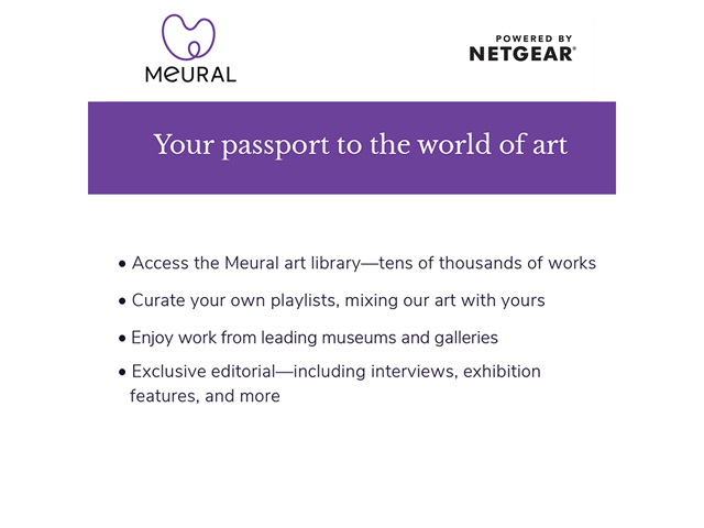 Meural Canvas Annual Membership Card for Digital Picture Frame Art