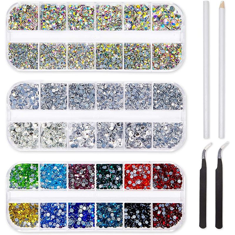 Bright Creations 6007 Pieces Hotfix Rhinestones Set with Dotting Pen and Tweezers for Arts and Crafts