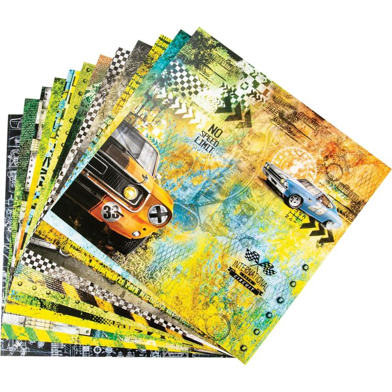 Ciao Bella Double-Sided Paper Pack 90lb 12"X12" 12/Pkg-Start Your Engines, 12 Designs/1 Each