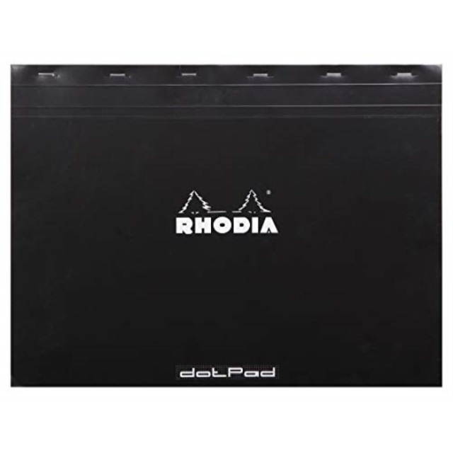 Rhodia Head Stapled Pad, No38 A3+, Dot - Black