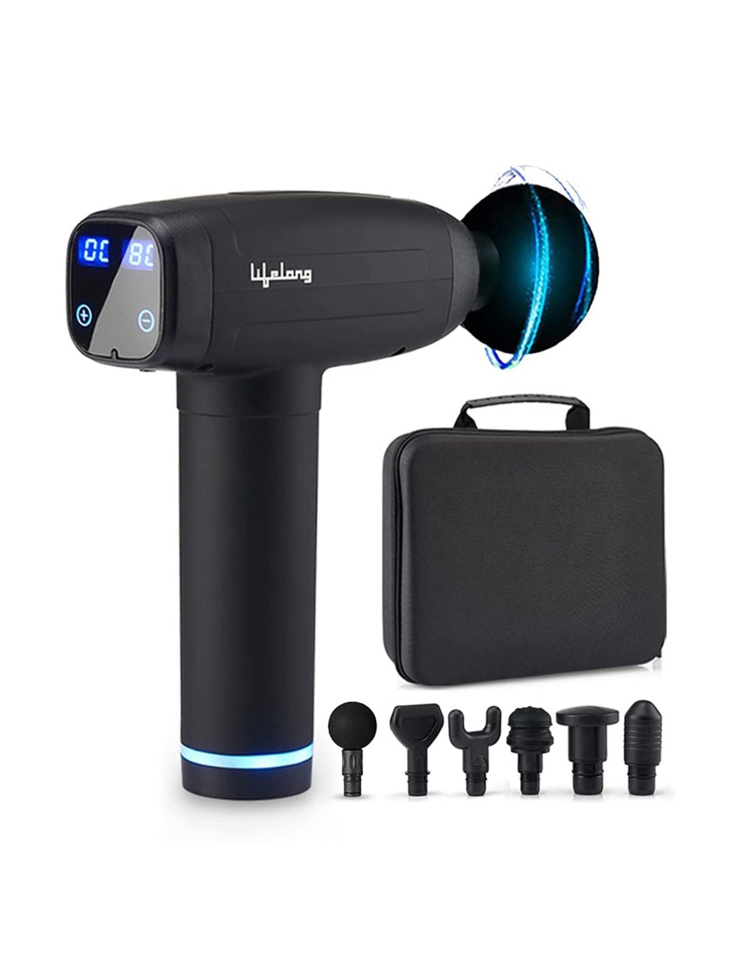 Lifelong LLGM09 Gun Massager Deep Tissue Body Massage Machine for Pain Relief (Black)