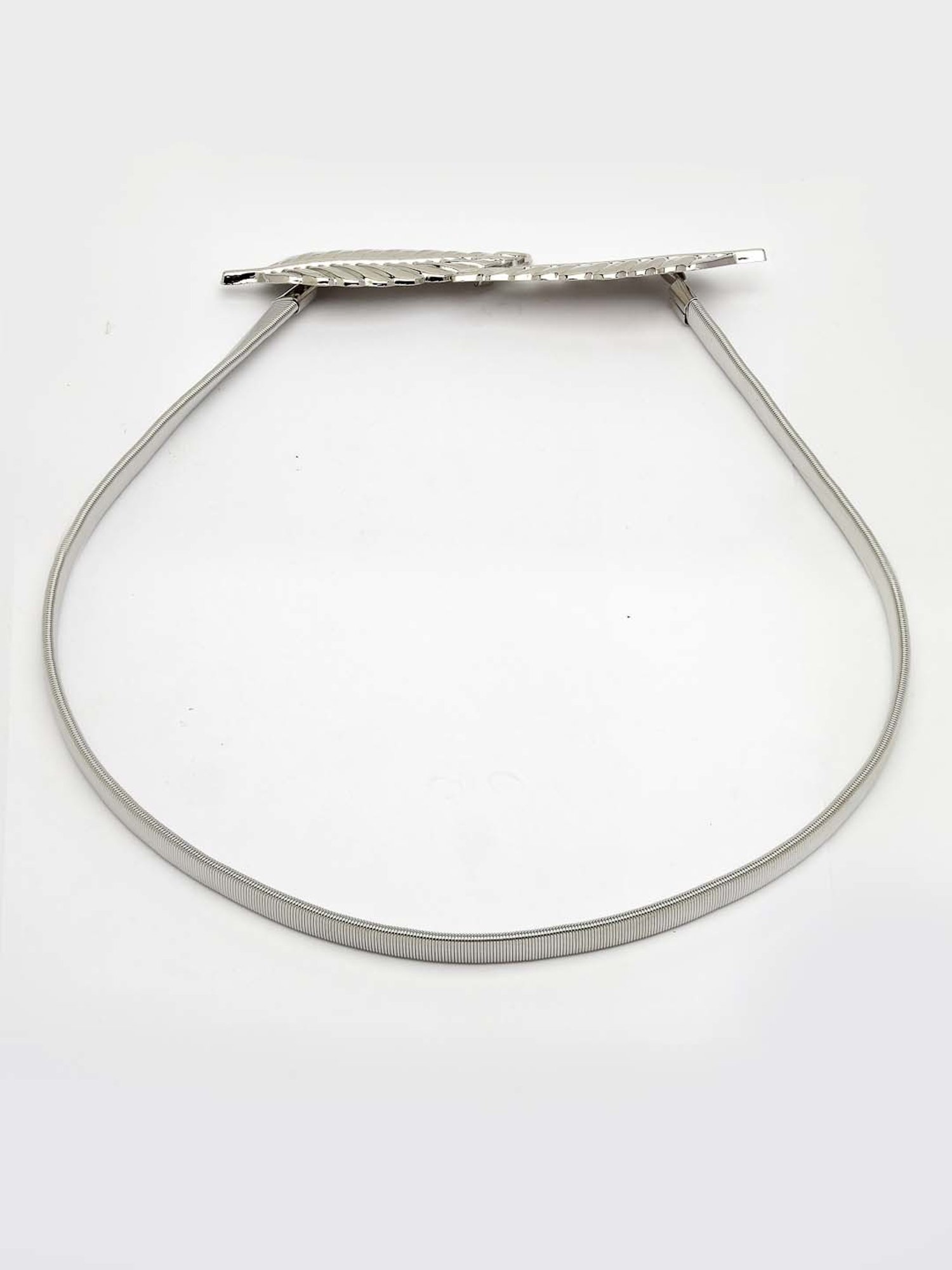 NVR Silver Plated Circular Stretchable Metal Belt for Women