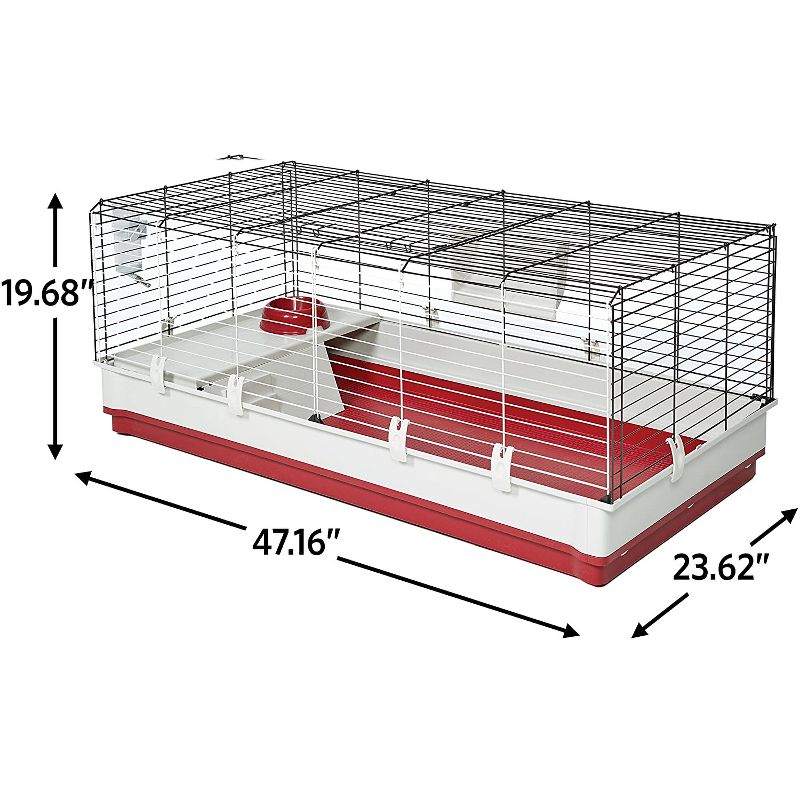 Trixie 2-Story Rabbit Hutch - Medium - Brown/White