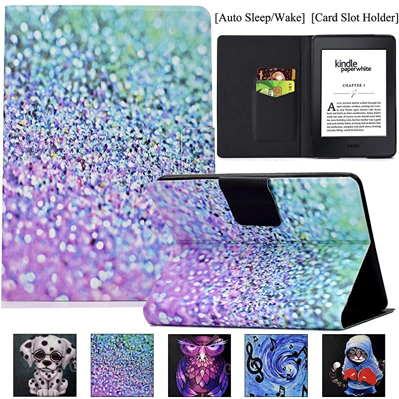 Kindle Paperwhite Case PU Leather Card Slots Cover with Auto WakeSleep Smart Folio Soft TPU Case for  Kindle Paperwhite Fits All 2012 2013 2015 and 2016 Versions Color Sand