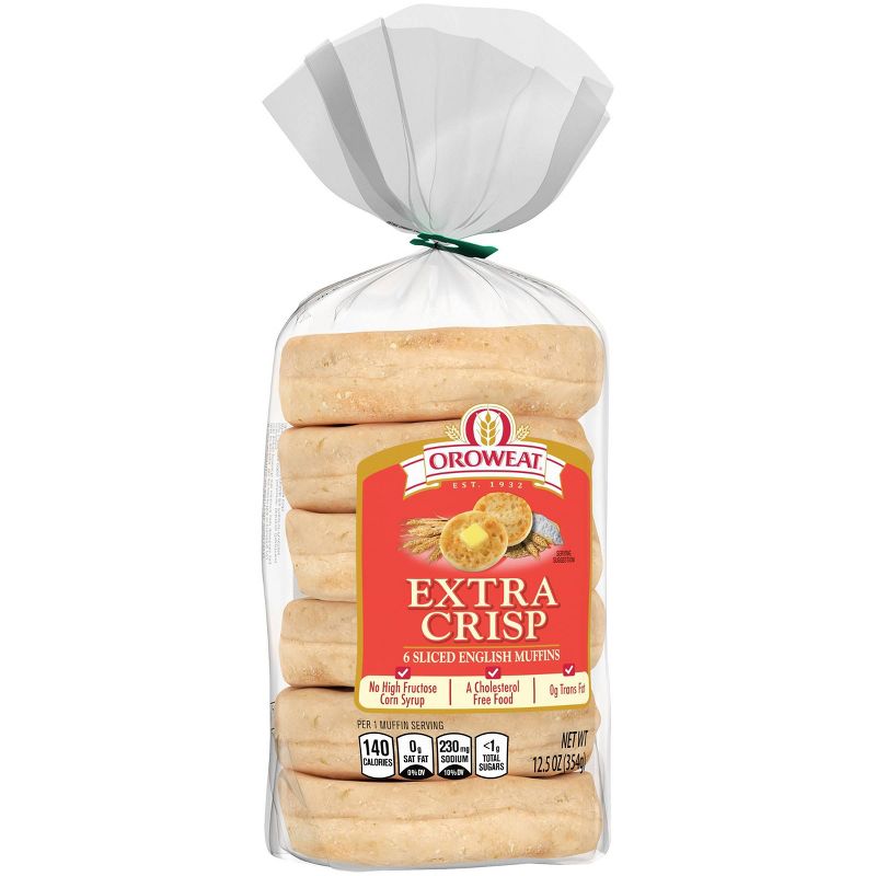 Oroweat Extra Crisp English Muffin - 12.5oz/6ct
