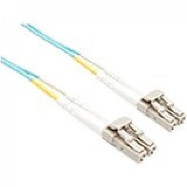 5 Meter OM3 10Gig Fiber Optic Cable, Aqua, PVC OFNR Jacket 50/125 Micron Multimode Duplex, LC-LC