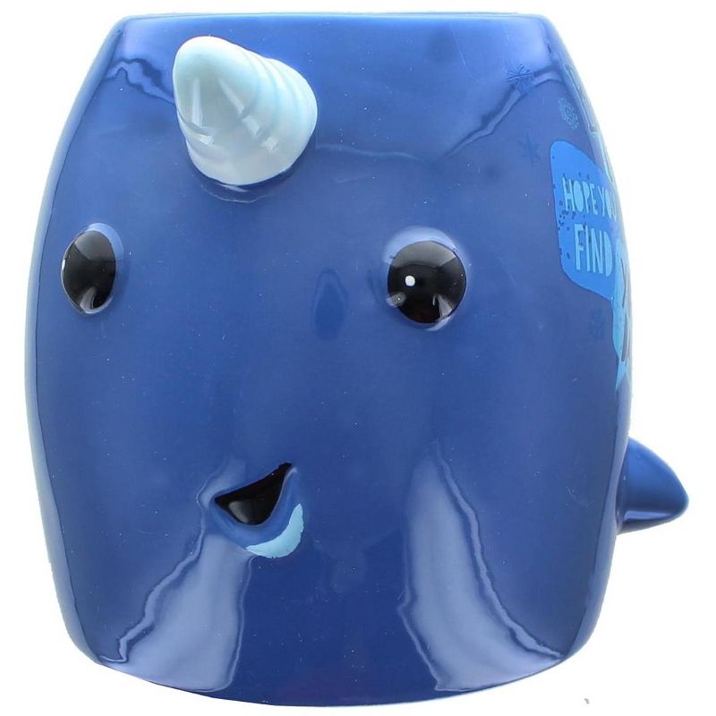 Silver Buffalo Elf Narwhal Sculpted Ceramic Coffee Mug