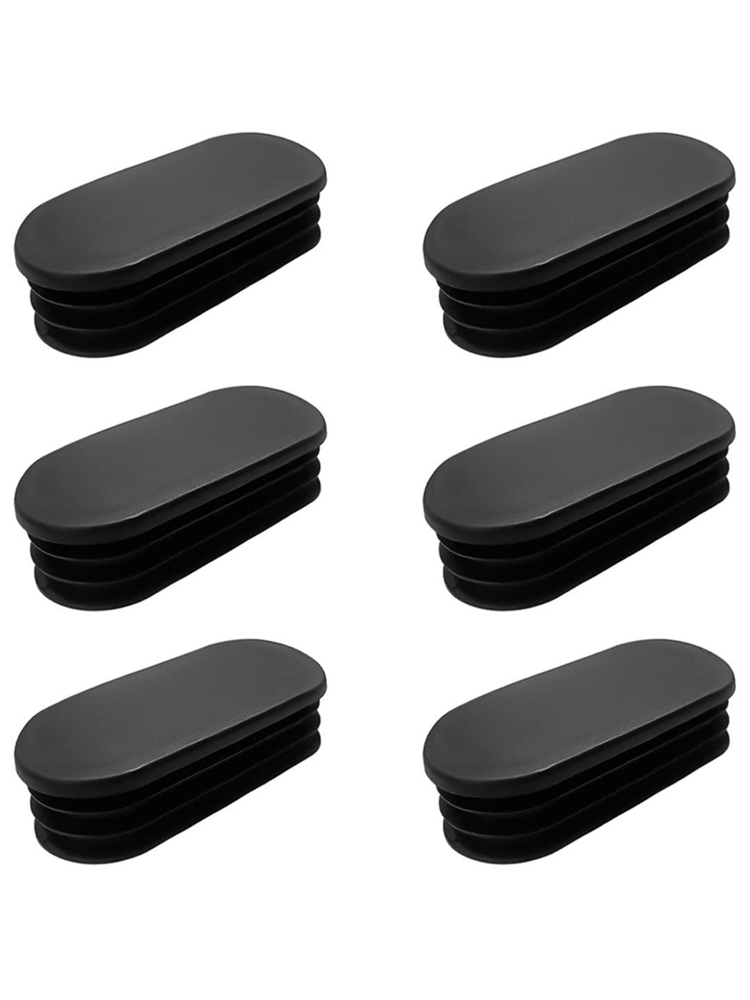 B Fit Oval Pipe End Cap Set of 6 (Black)