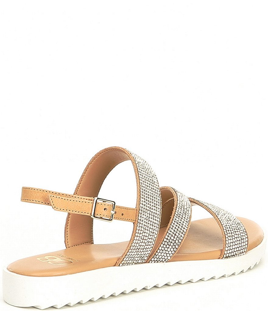 GB Lumi-Nous Rhinestone Embellished Flatform Sandals