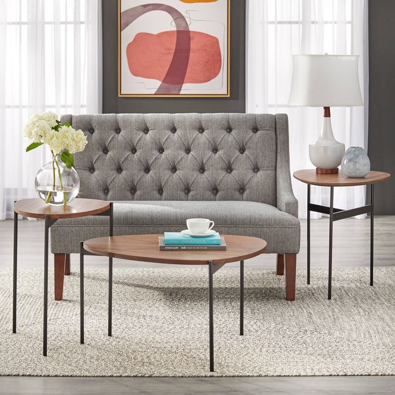 3pc Accent Table Set Walnut - Lifestorey