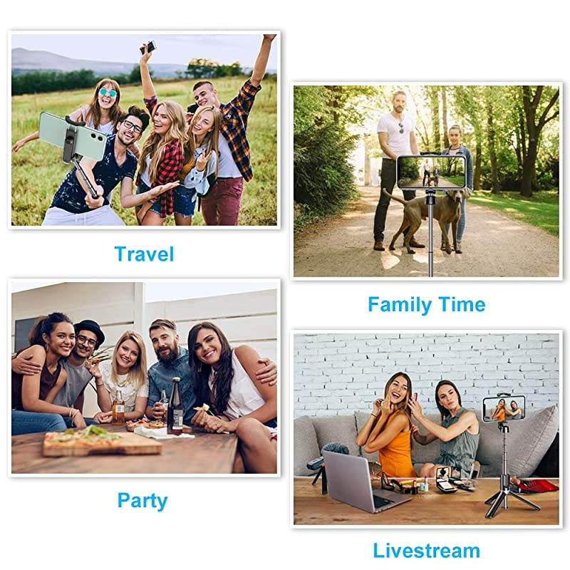Bluetooth Selfie Stick Tripod Mini Extendable 3 in 1 Aluminum Phone Tripod Selfie Stick with Wireless Remote for iPhone 11 Pro Max11 Pro11XSXS MaxXRX88 Plus76 Galaxy S10S9S8 More