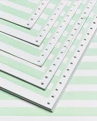 Prime-Kote N10 14.87 x 11 2-Part Carbonless Computer Forms With .5 In. Green Bars