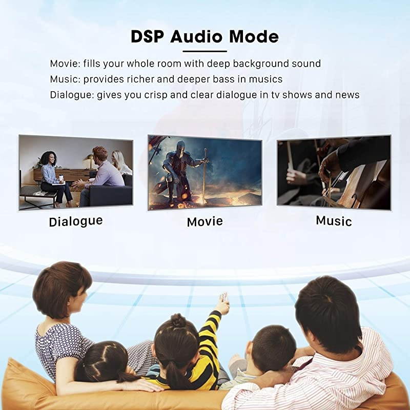 BESTISAN TV Sound Bar with Dual Bass Ports Wired and Wireless Bluetooth 50 Home Theater System 28 Inch Enhanced Bass Technology 3Inch Drivers Bass Adjustable Wall Mountable Dsp