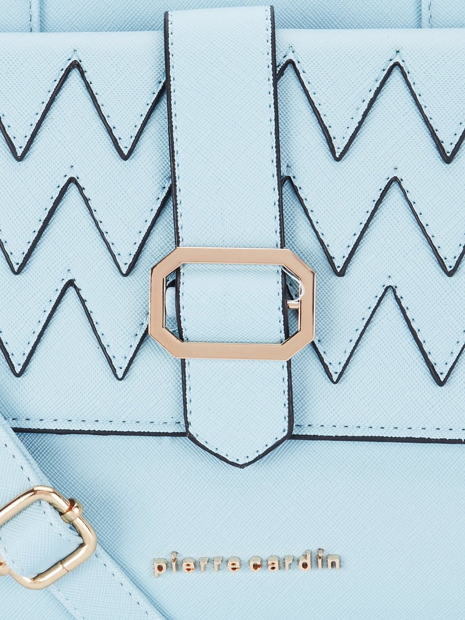 Pierre Cardin Blue Textured Medium Shoulder Handbag