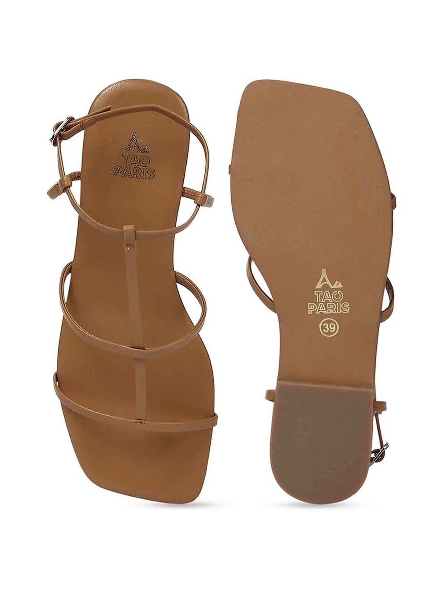 Tao Paris Women's Ankara Brown Back Strap Sandals