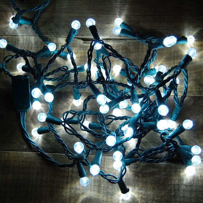70 Lights Electric Globe String Lights LED White