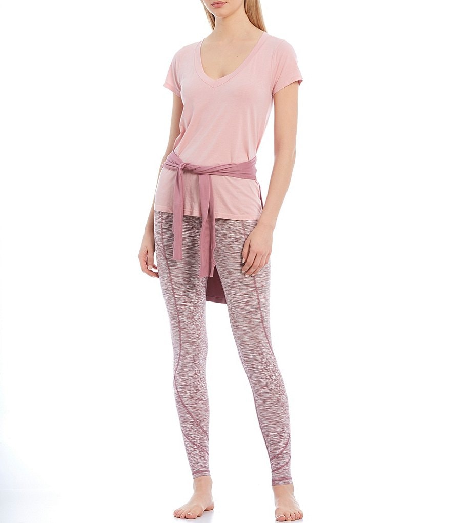 IBKUL Kimmy Print Long Sleeve Mock Neck Active Top