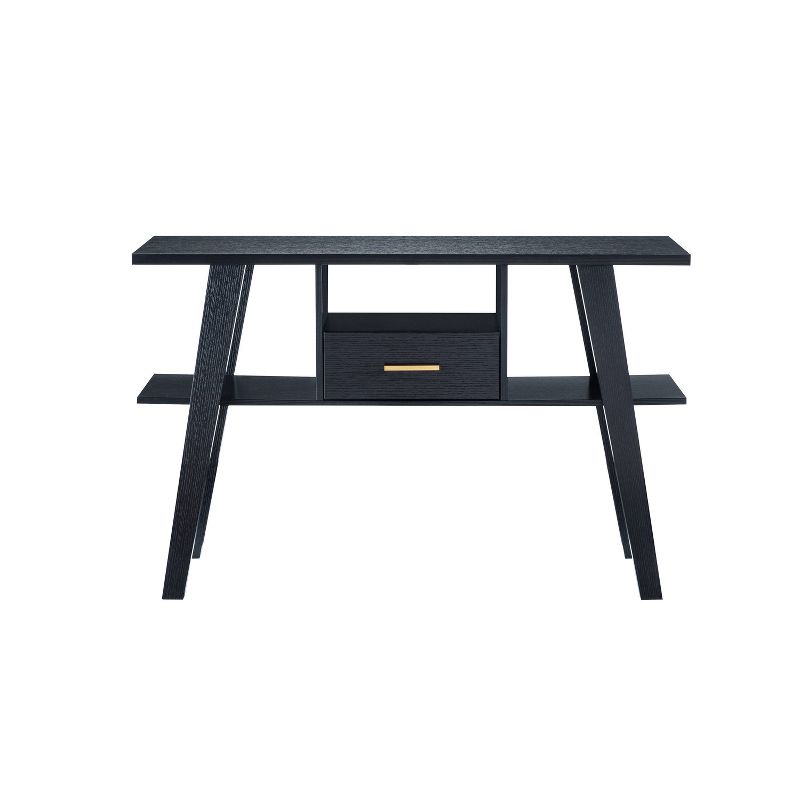 Ossy 4 Shelf Console Table with 1 Drawer Black - miBasics