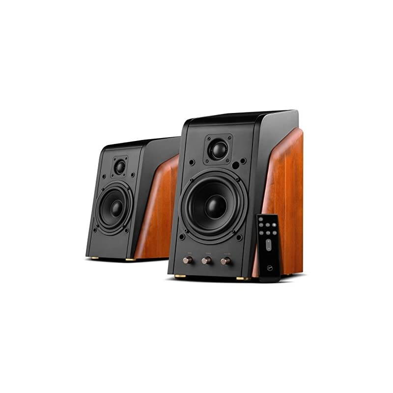 M200MKIII+ Powered 2.0 Bookshelf Speakers - Bluetooth Connection - 1.1 Inch Dome Tweeters - 5.25 Inch Midbass Drivers - RMS 120W - Solid Wood Cabinets