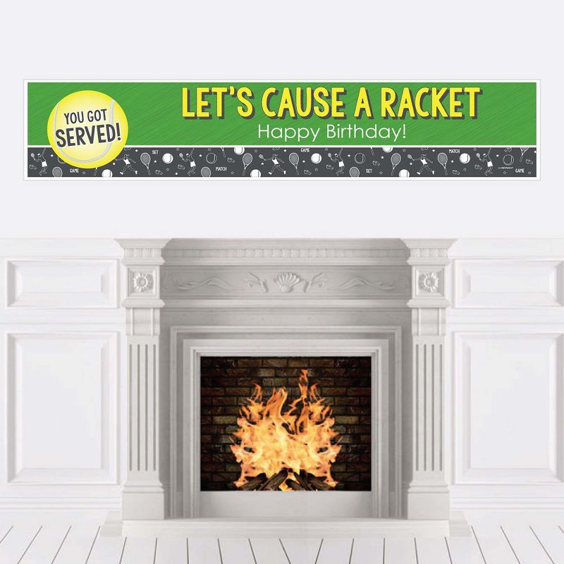 Big Dot of Happiness You Got Served - Tennis - Tennis Ball Happy Birthday Decorations Party Banner