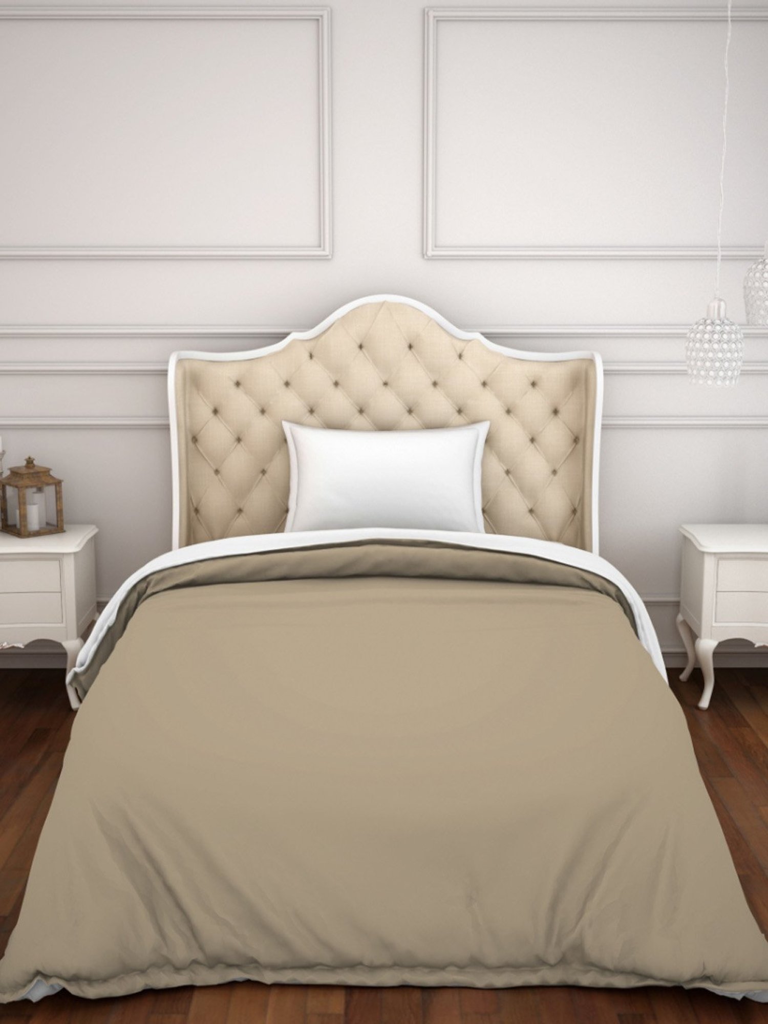 Spaces Solid Brown Cotton Single Duvet Cover