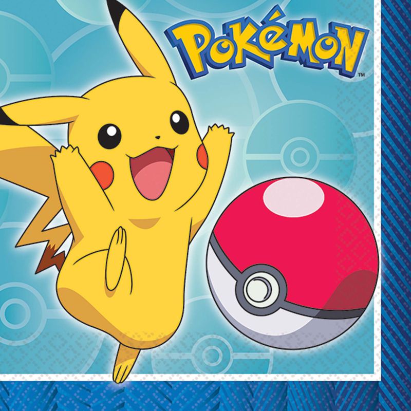 Birthday Express Pokemon Core Beverage Napkins - 16 Count