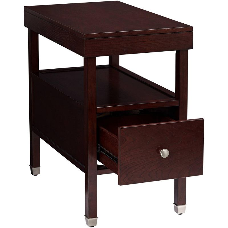 Elm Lane Huntley Espresso 15 1/4" Wide Narrow Chairside Accent Table