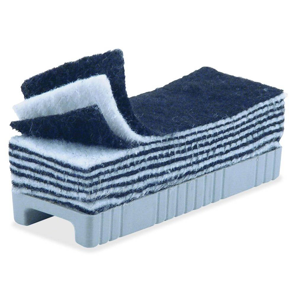 Peel-Away Dry Erase Board Eraser W/12 Disposable Pads, Felt, 5"