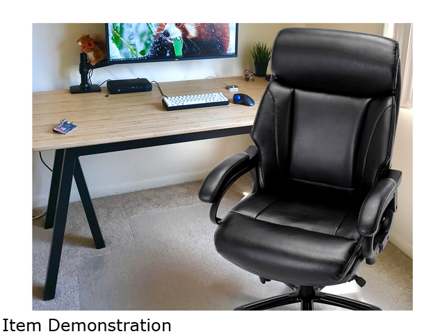 STARSPACE High Back Big & Tall 400lb Bonded Leather Office Chair Large Executive Desk Computer Swivel Chair - Adjustable Tilt Angle, Thick Padding and Ergonomic Design for Lumbar Support