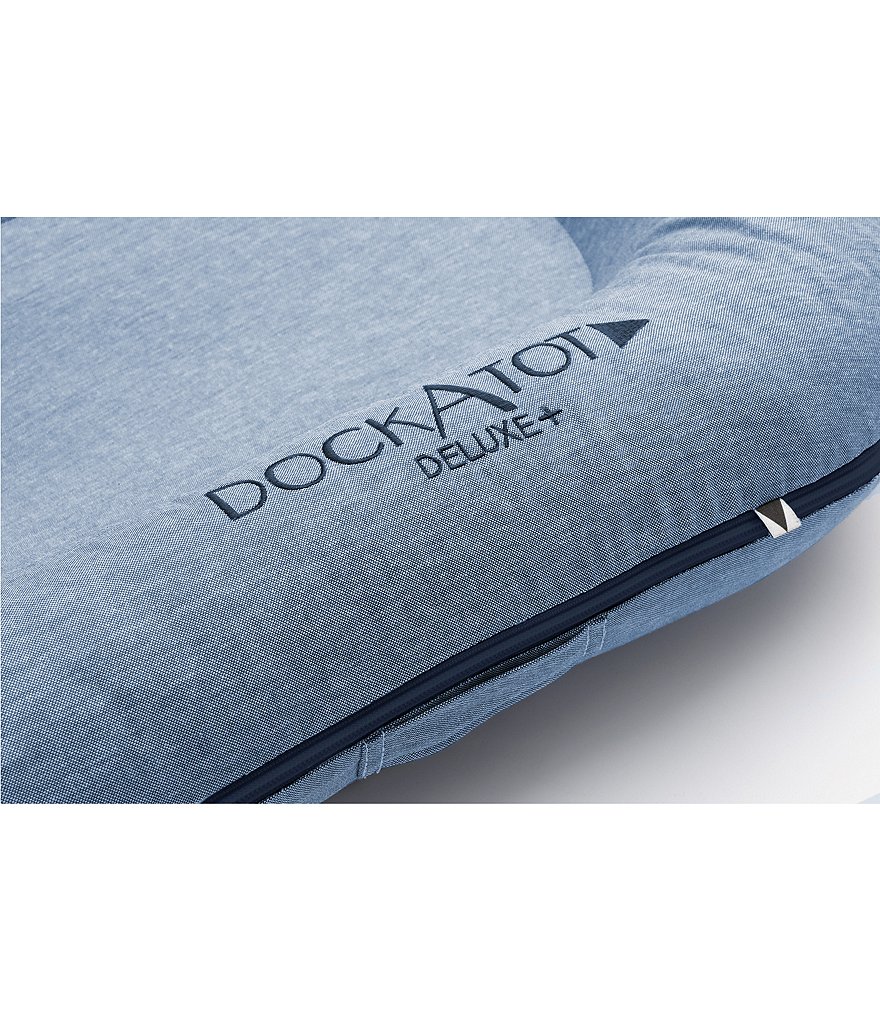 DockATot 0-8 Months Indigo Chambray Deluxe Dock Cover Stage 1