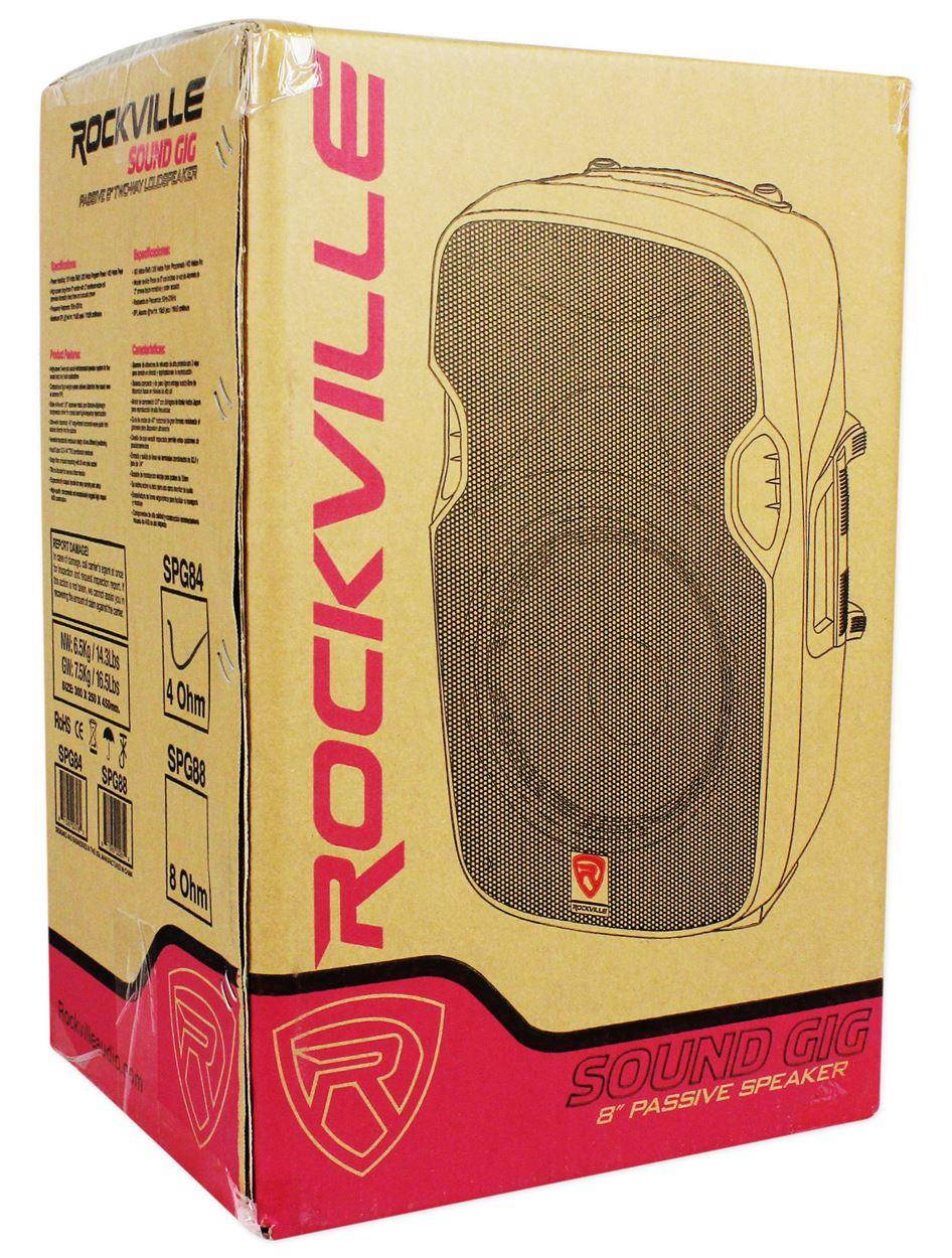 Rockville SPG84 8" Inch Passive 400w DJ PA Speaker ABS Lightweight Cabinet 4 Ohm