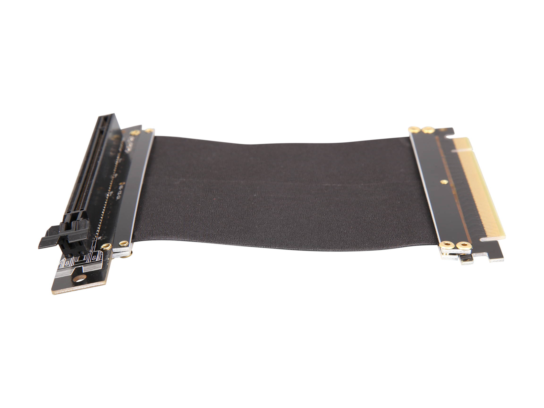 Athena Power 100mm/3.94" CABLE-PCIE16A1-L10V2 90-Degree Left Angle Flexible GPU Server / Gaming PCI-E x16 to x16 3.0 Extender Riser Cable Female to Male