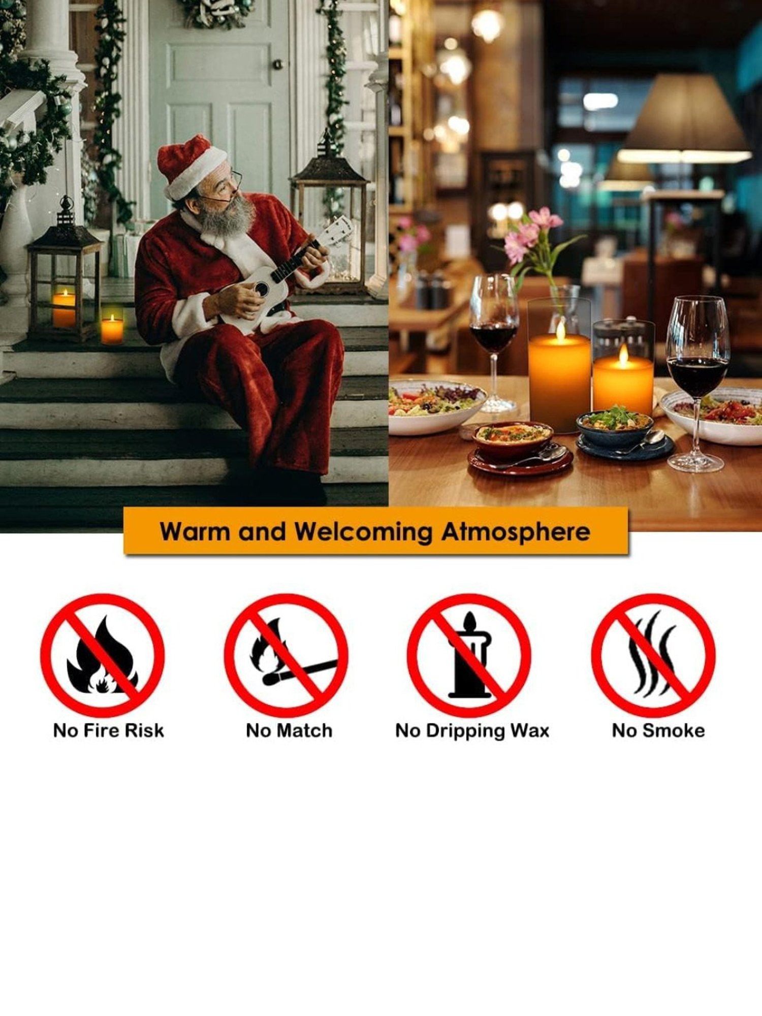 Xergy Acrylic Battery Operated Flameless LED Candles Light for Home Decoration (Warm White)