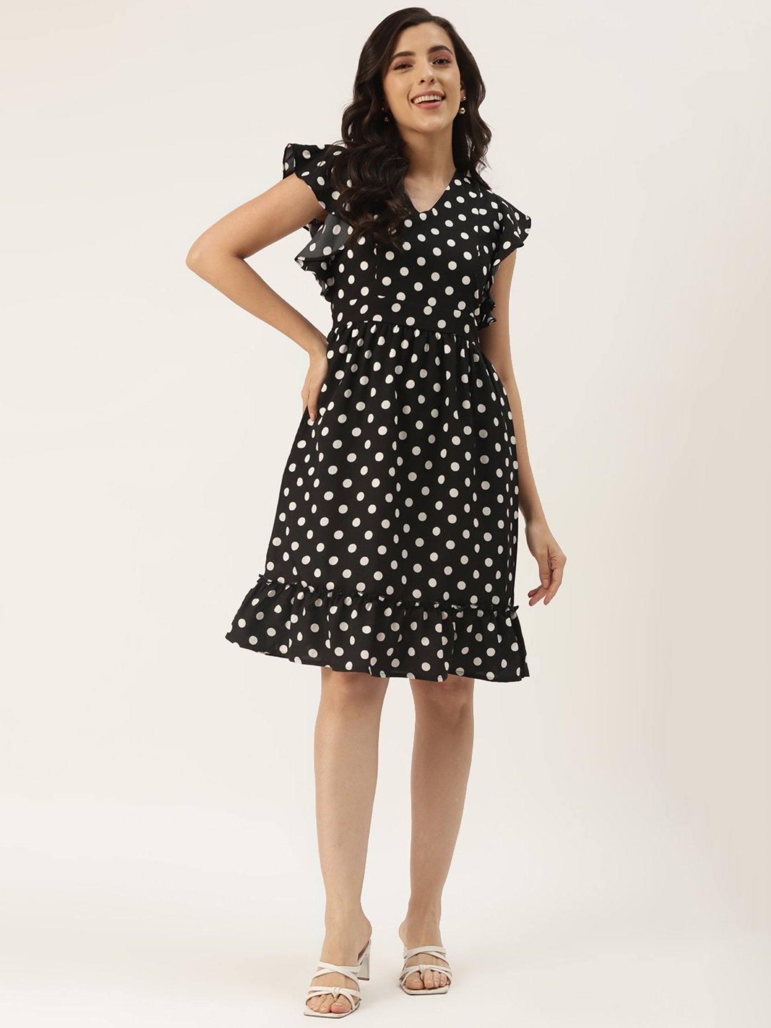 BRINNS Black Printed A Line Dress