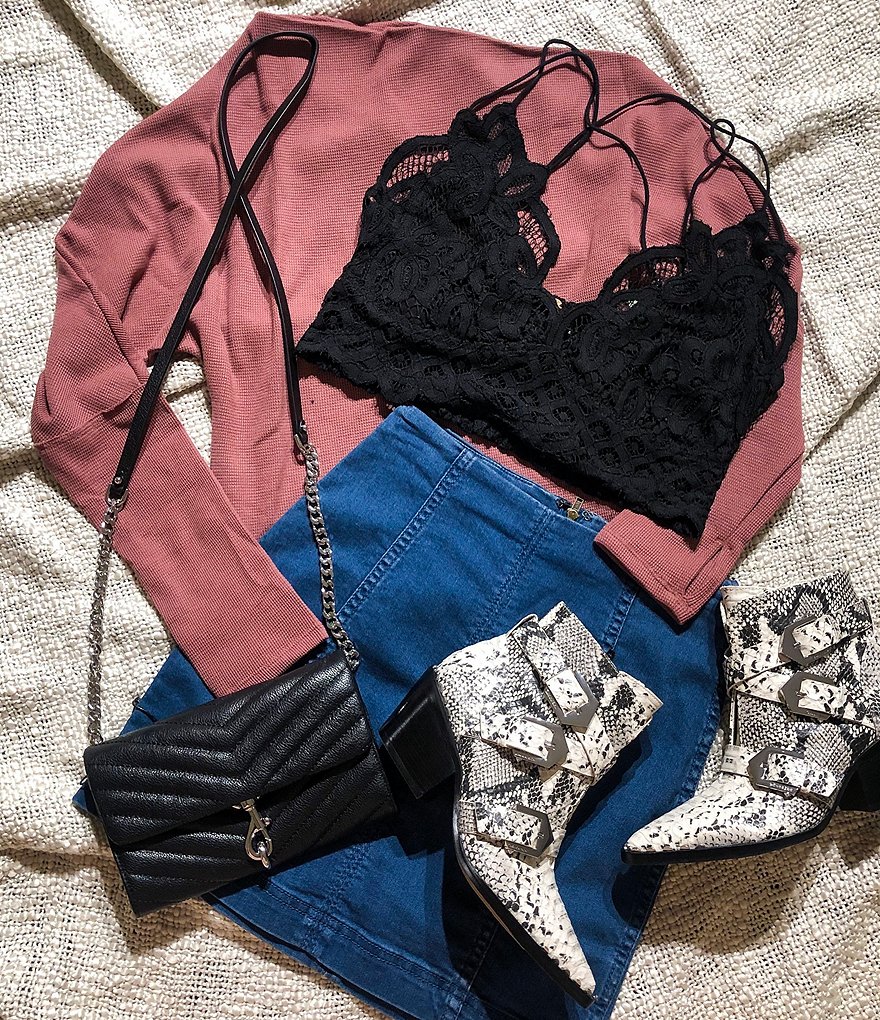 Free People We the Free Denim Modern Femme Mini Skirt