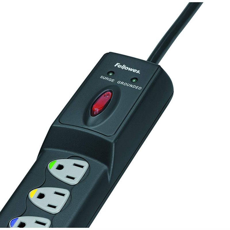 Fellowes Power Guard 7-Outlet Surge Protector with Phone and DSL Protection, 12 Foot Cord, 1,600 Joules (99111)