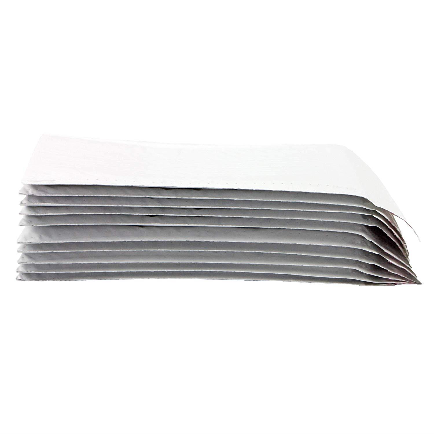 StarBoxes 50 Poly Bubble Mailer Bags 8.5x12" - #2 Pouches Envelopes White Self-Sealing