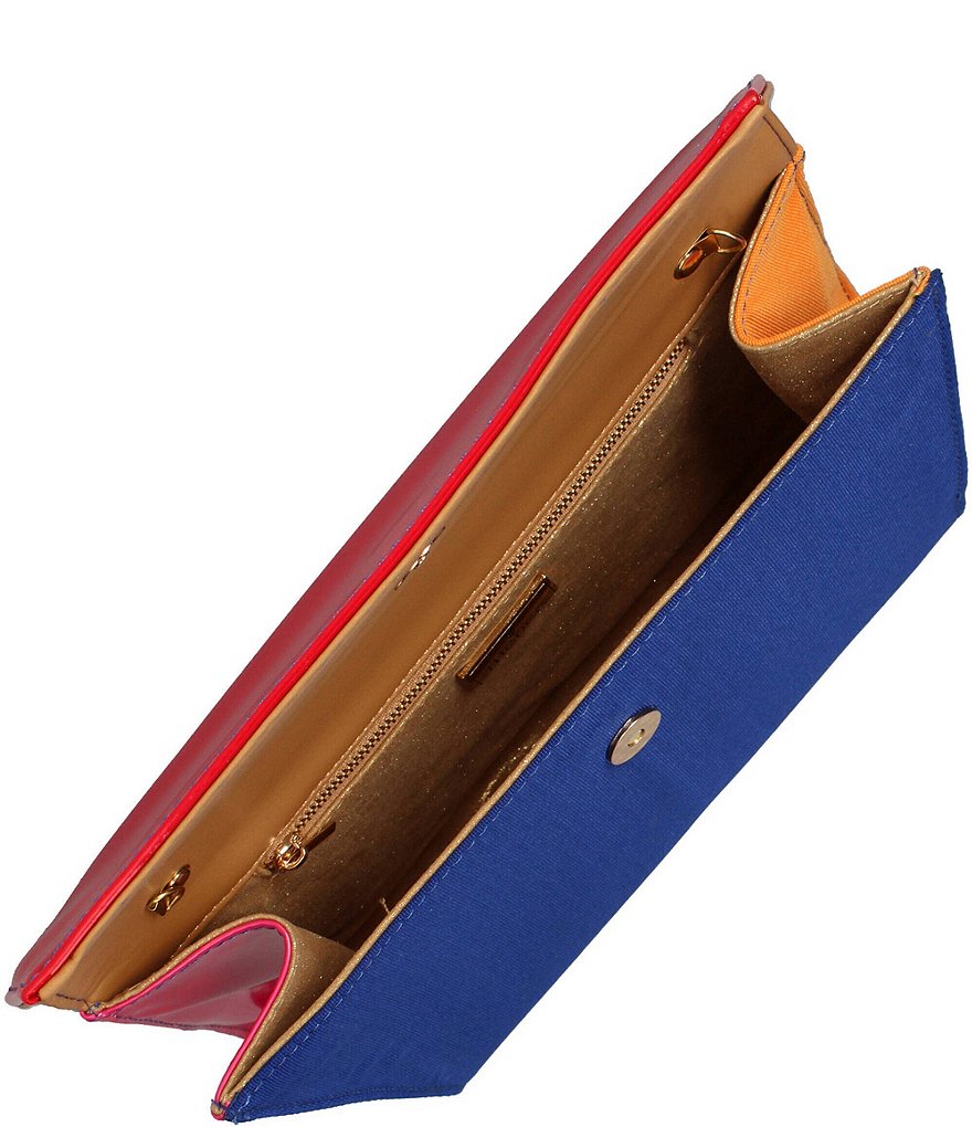 J. Renee 10.344 Harra Colorblock Patent and Fabric Convertible Clutch