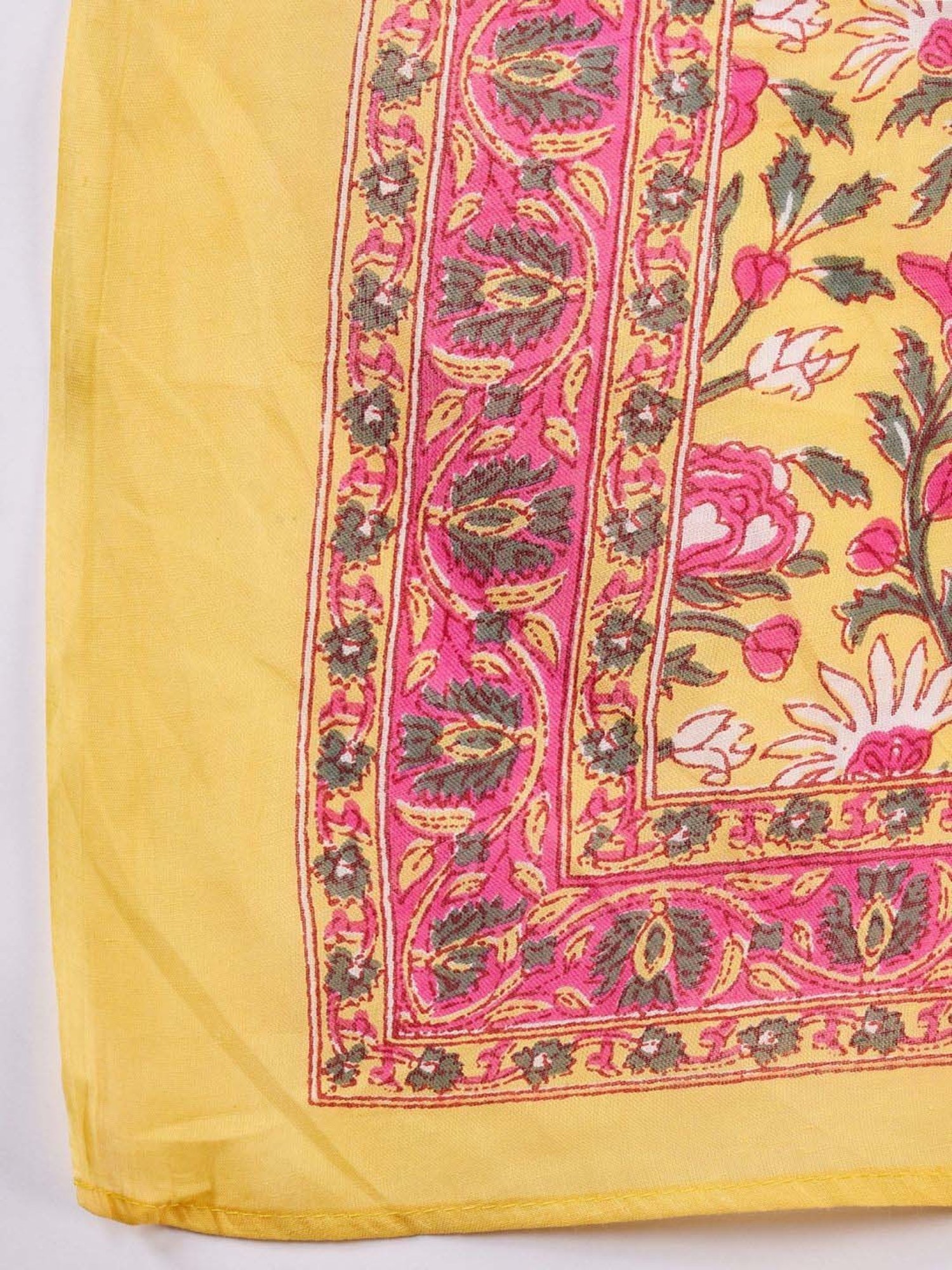 Inweave White & Red Cotton Floral Print Dupatta