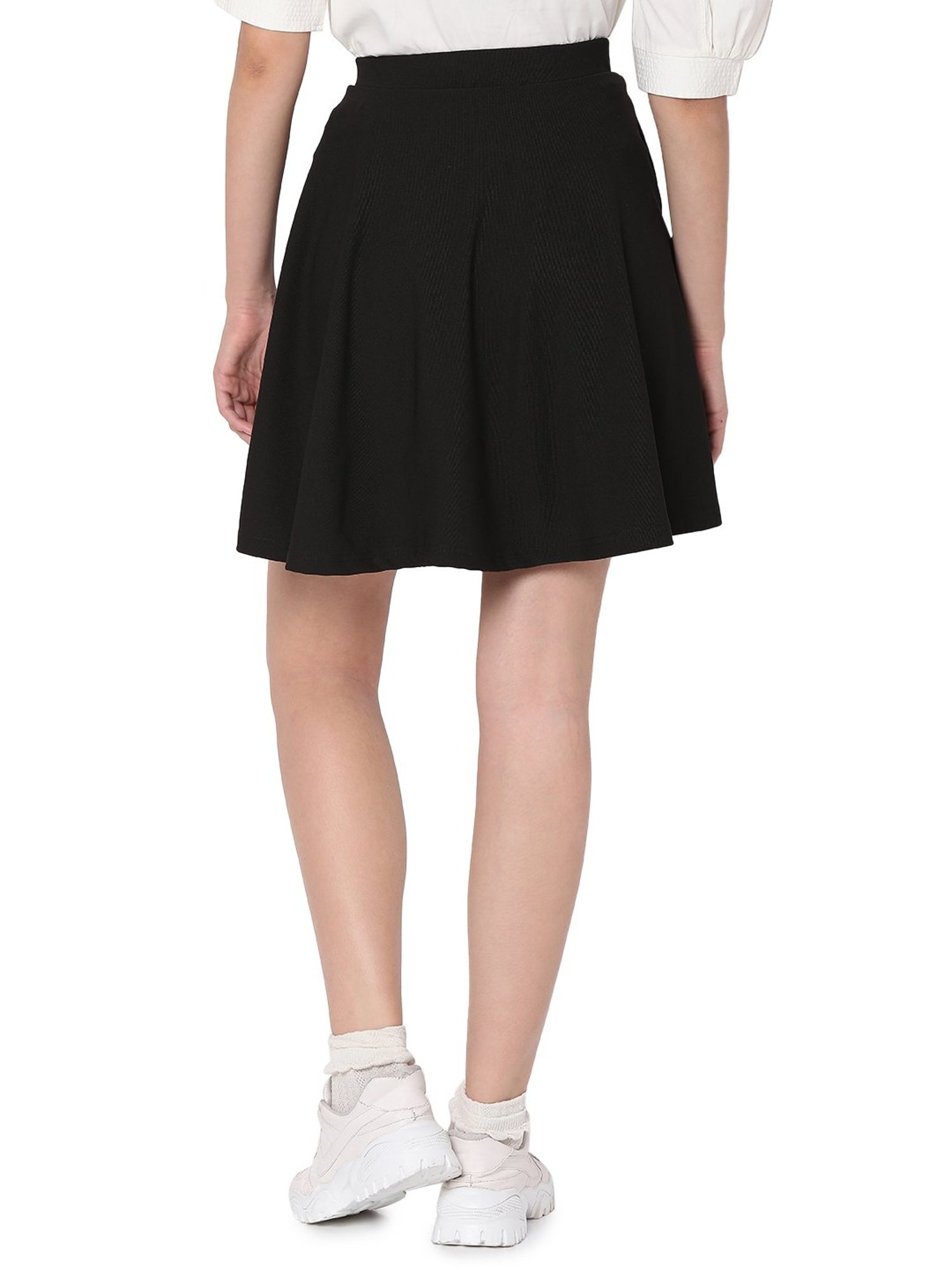 Smarty Pants Black Cotton Mini Skirt