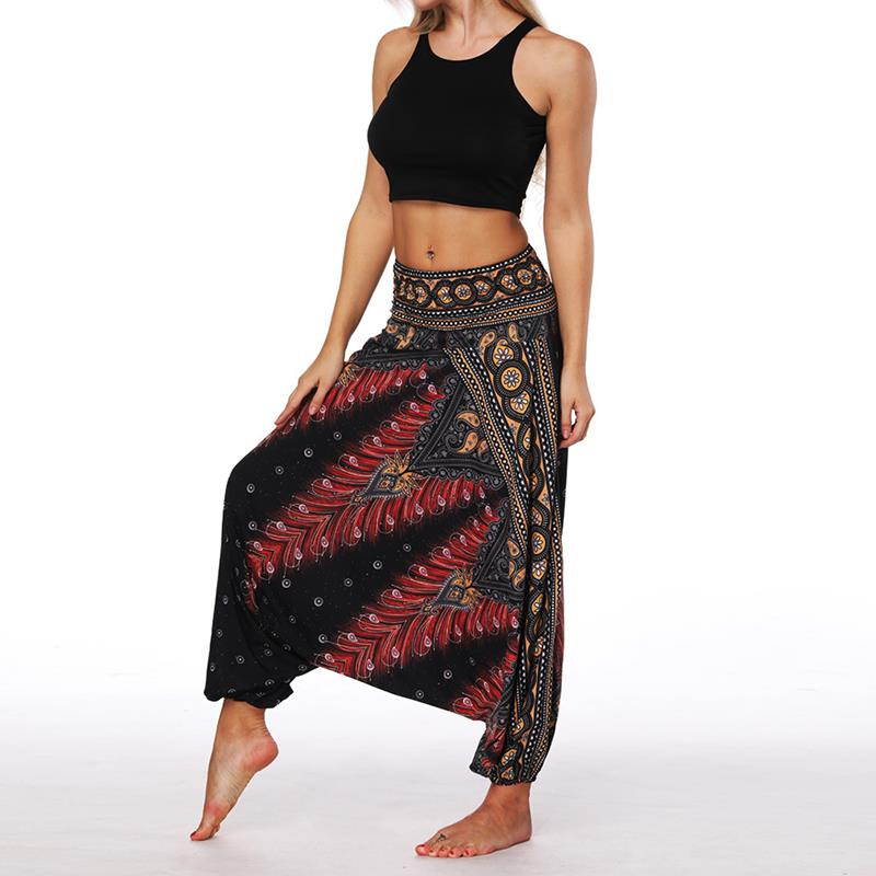 Women Yoga Pants Elastic Wide Leg Yoga Pants Casual Boho Harem Long Trousers for Yoga Dance Soft Modal for Indoor Home Sports