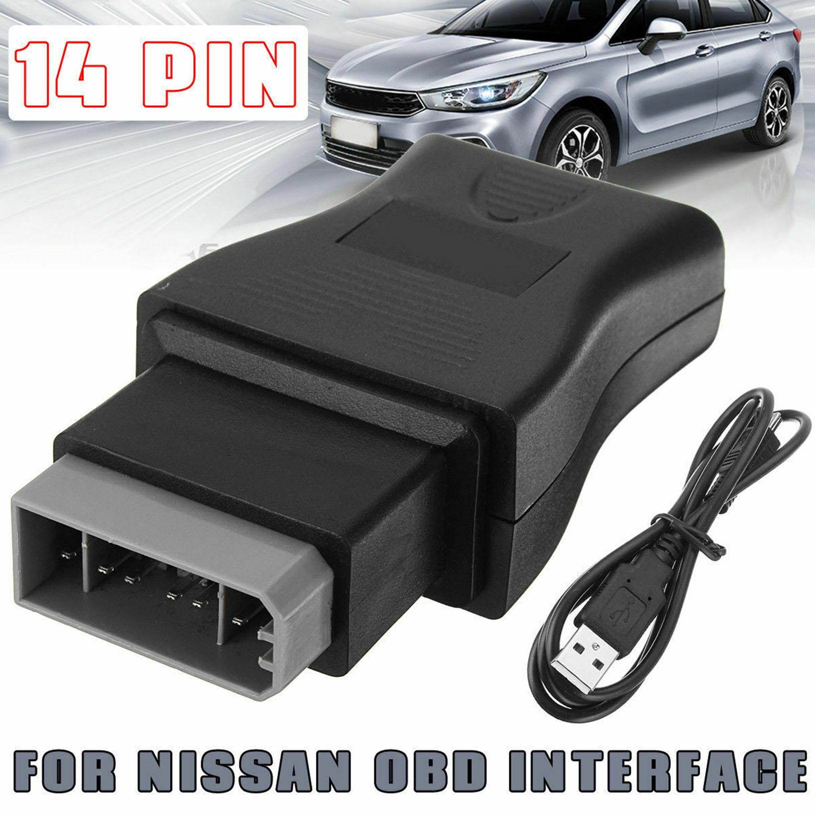 14 Pin For Nissan Consult Interface USB Diagnostic OBD Fault Code Cable Tool HW