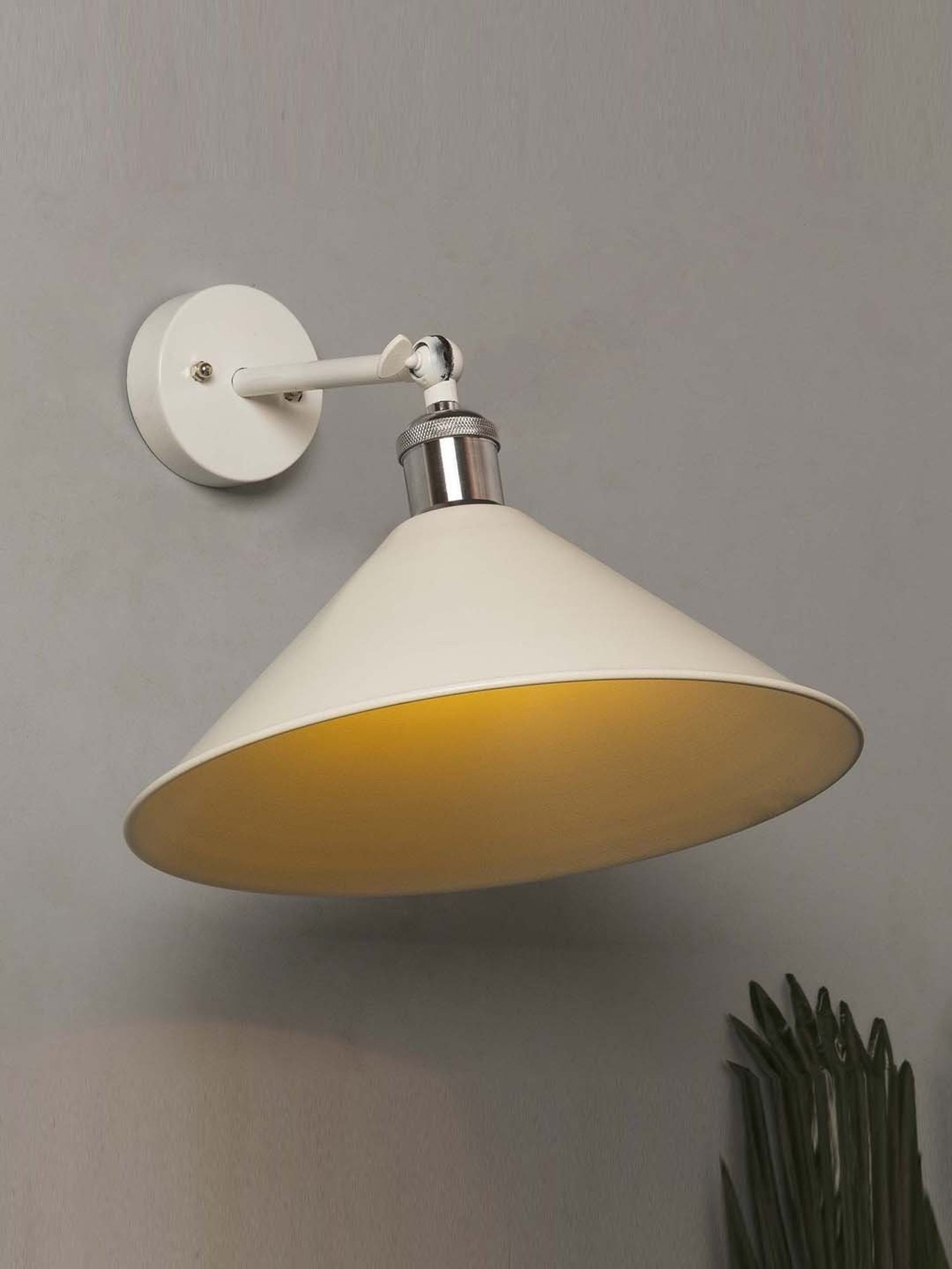 Homesake White Edison Barn Cone Shade Wall Lamp - Set of 1