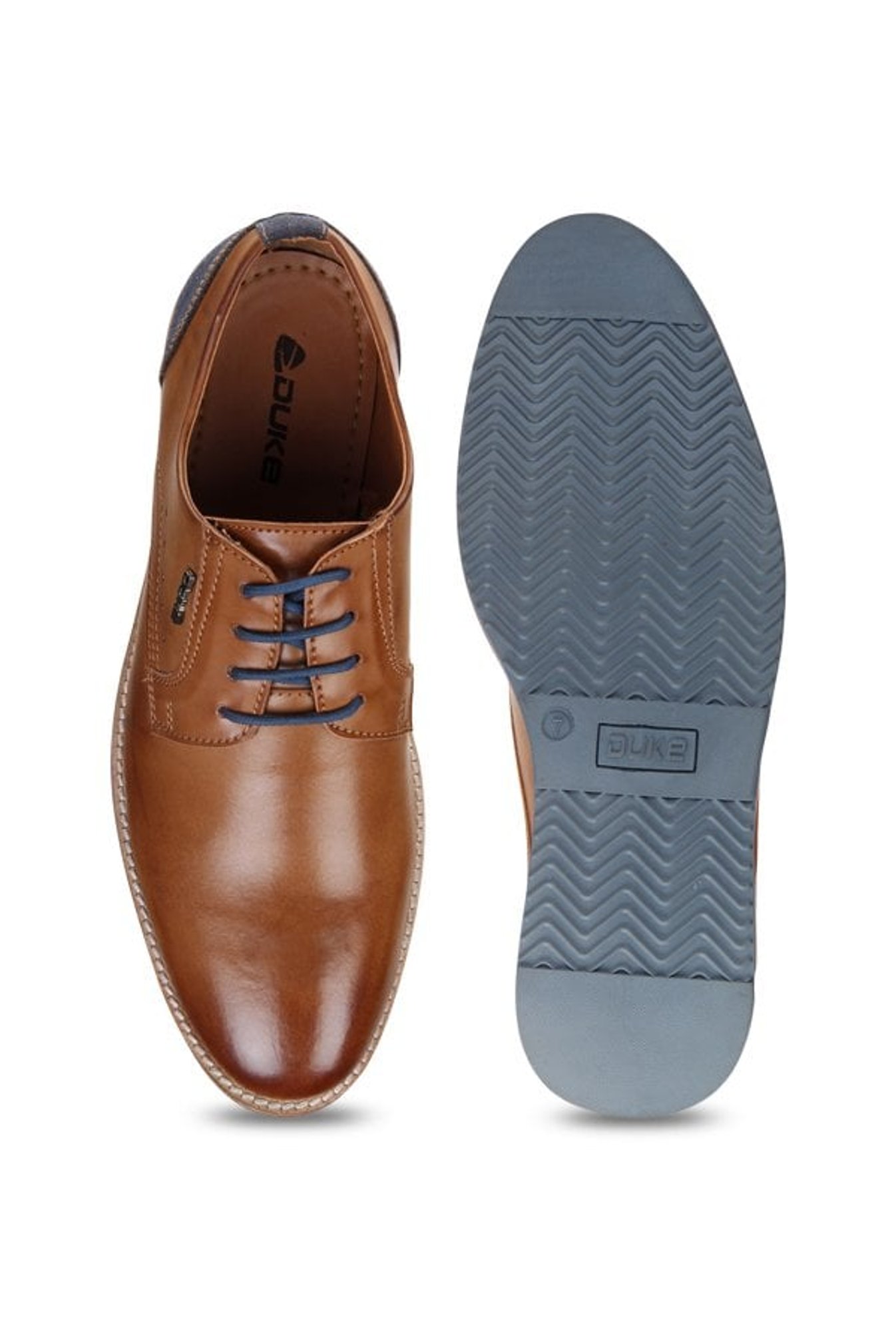 Duke Men's Dark Tan & Navy Derby Shoes