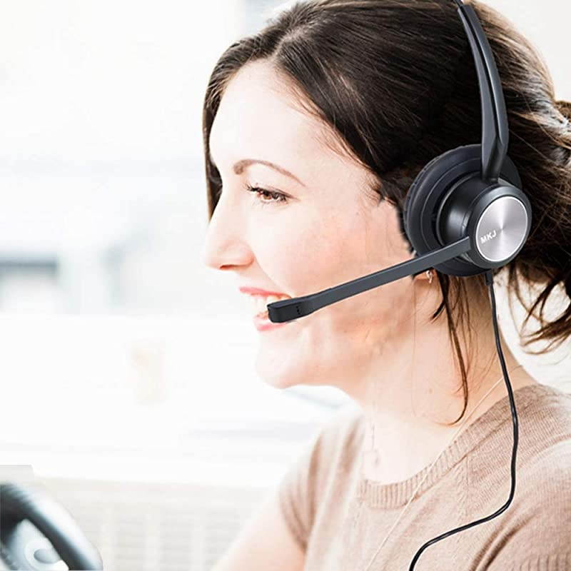 Telephone Headset for Landline Phones with Noise Cancelling Microphone for Cisco SPA Panasonic KXNT366 KXTGF380M KXTG6543 Gigaset Uniden Grandstream DECT Cordless Phones