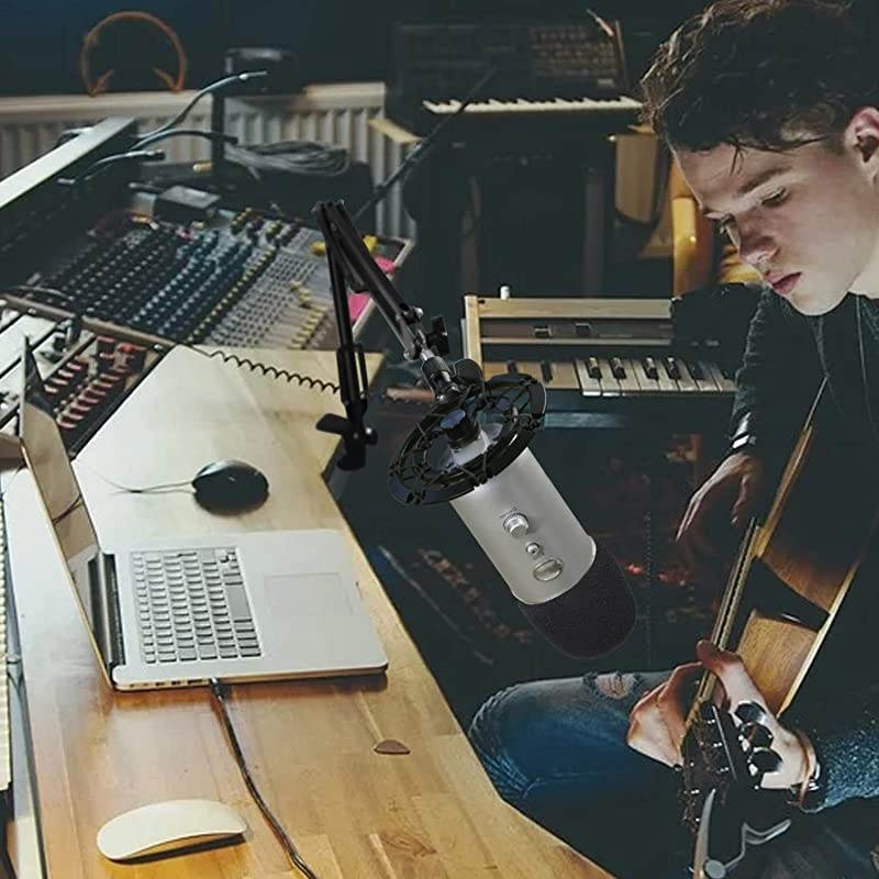 Blue Yeti Shock Mount with Foam Windscreen Alloy Shockmount Reduces Vibration With Blue Yeti Pop Filter Compatible for Blue Yeti and Yeti Pro Microphone by